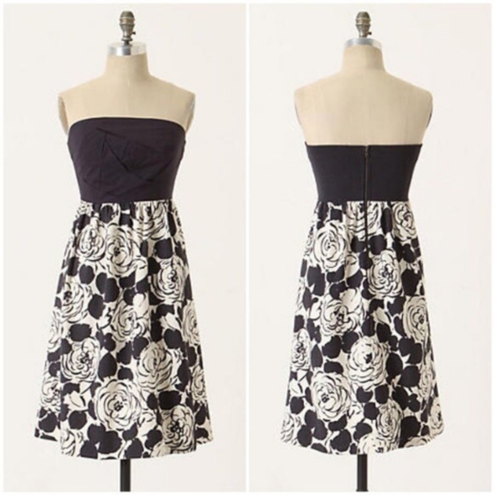 Deletta Origami Camellia Strapless Dress